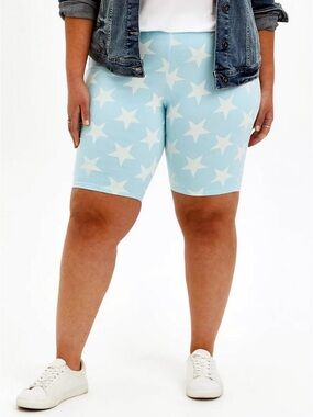 Torrid Blue Star Bike Shorts Sz 0